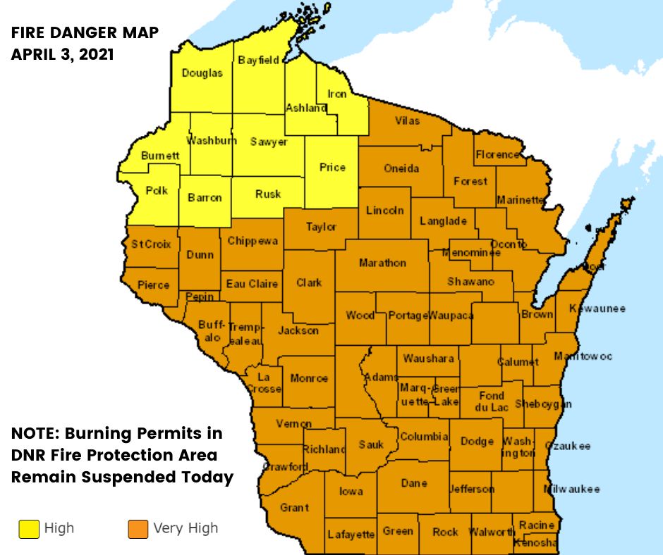 Majority Of Wisconsin Under Very High Fire Danger Wisconsin DNR